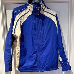 Obermeyer Blue and Cream Performance Ski Jacket